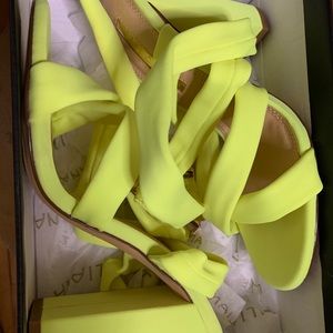 Neon yellow heels